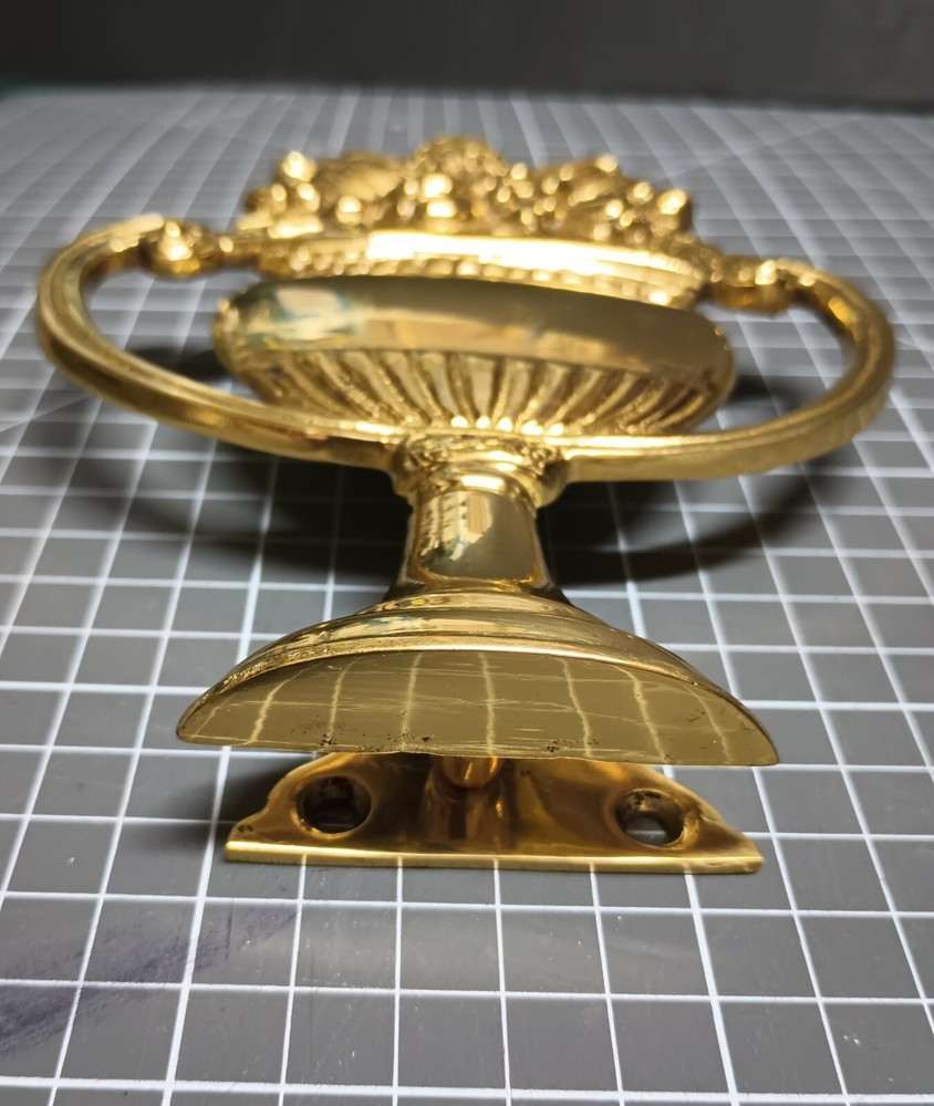 Very Handsome NEOCLASSICAL FRUIT BASKET Solid Brass Door Knocker Exc. Condition