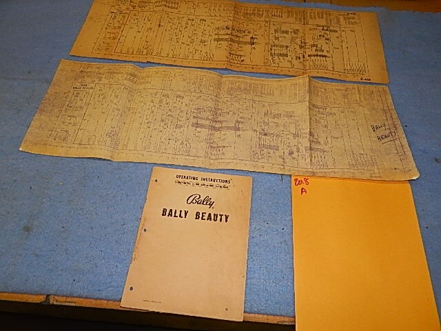 1952 Bally BEAUTY Bingo Operating Instructions Manual & Schematic