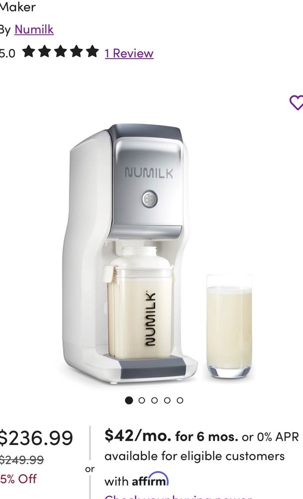 Numilk Home Machine 32oz Nut Milk Maker