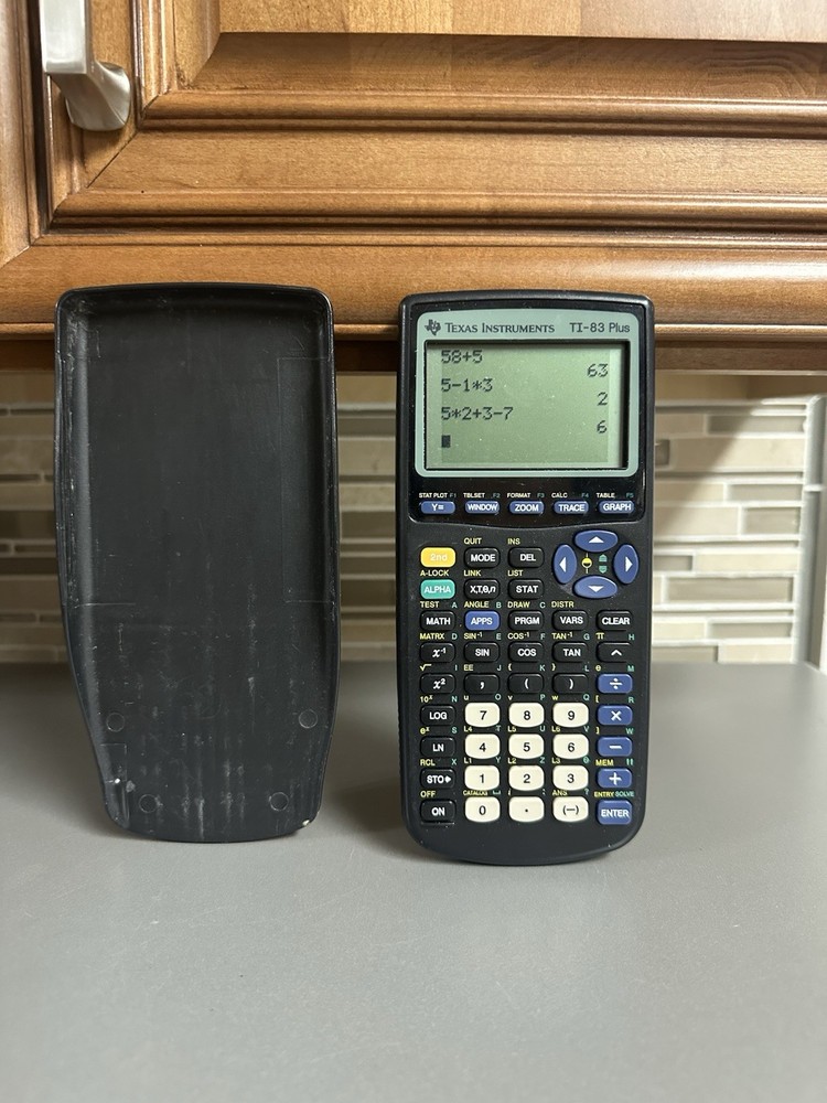 Texas Instruments TI-83 Plus Graphing Calculator w/ Cover Tested Works