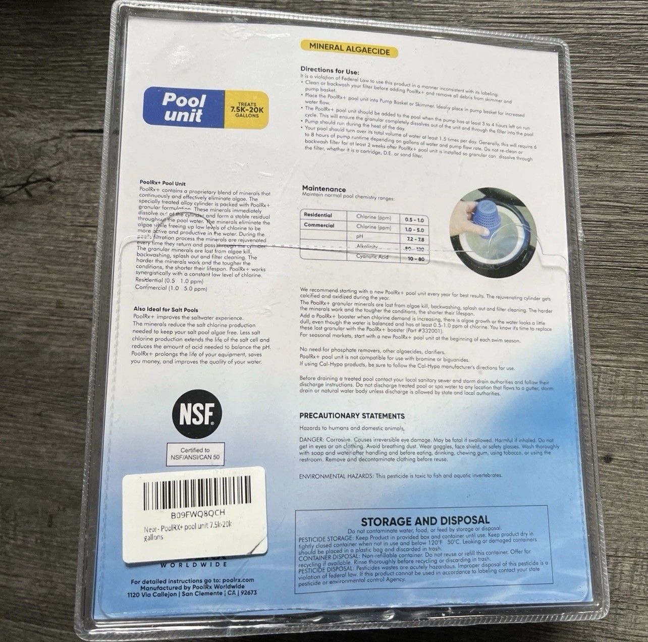 POOL RX+ 101001 6 Month Blue Treats 7.5k-20k Gallons Single Unit Factory Sealed