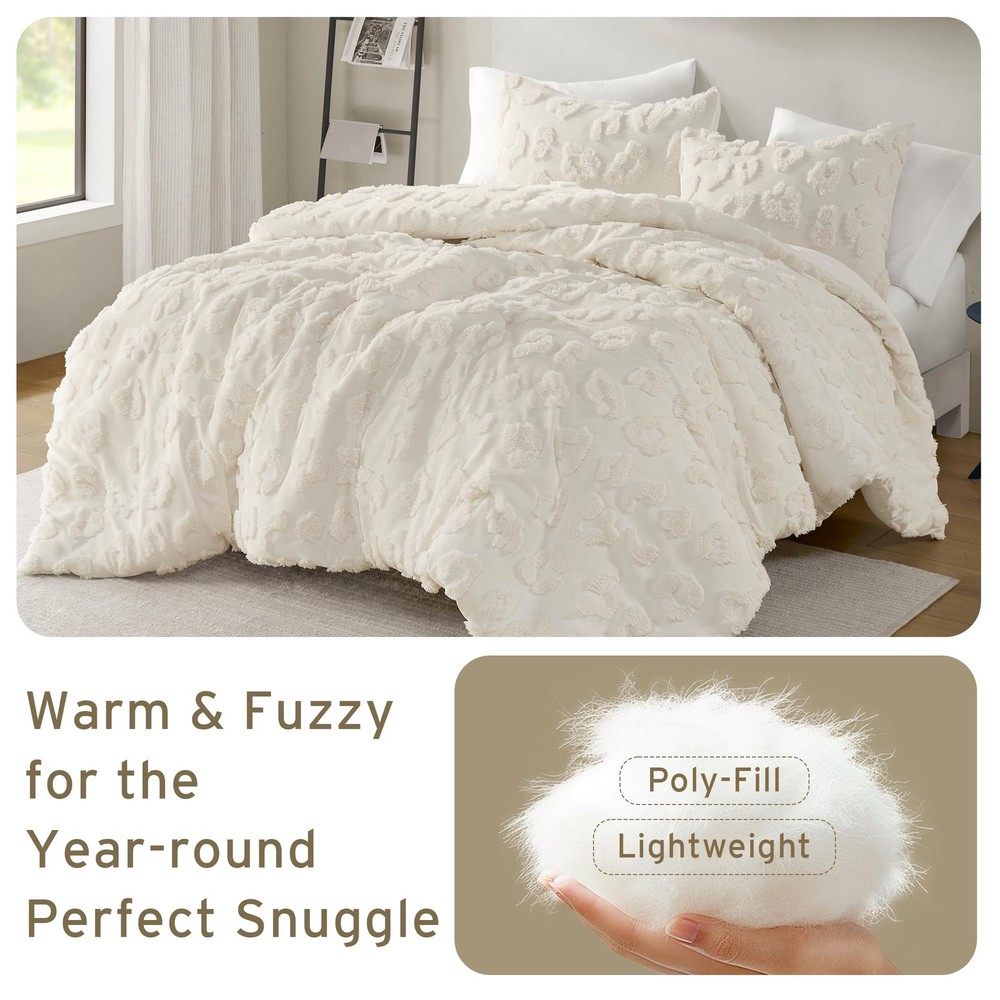 King Comforter Set Chenille Tufted Animal Print Pattern Comforters King Size,...