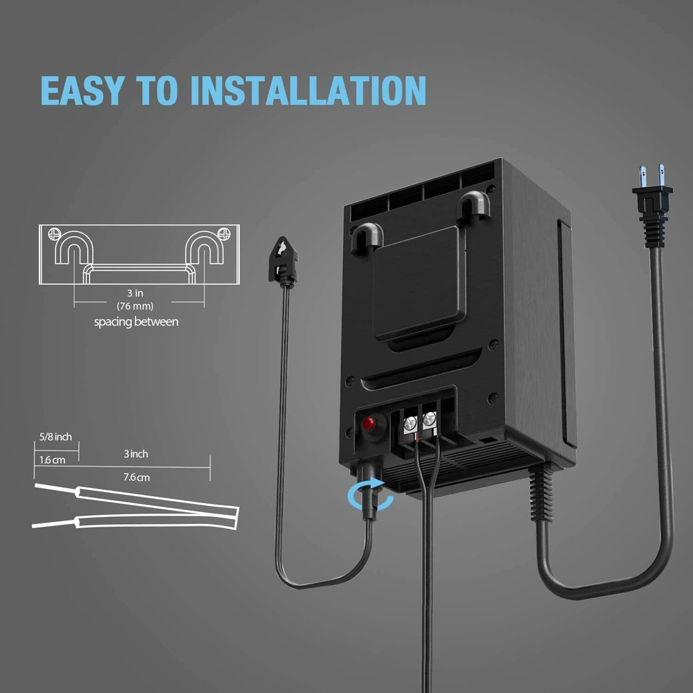 GOODSMANN Low Voltage Transformer 200 Watt with Timer, Photo Eye Sensor
