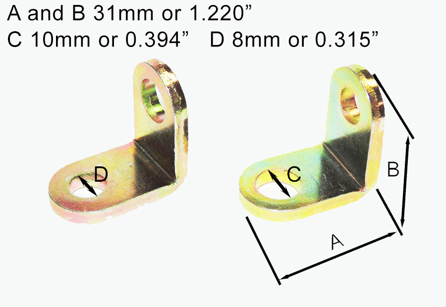 L - Brackets 90 Degree Angle Brackets Yellow Zinc