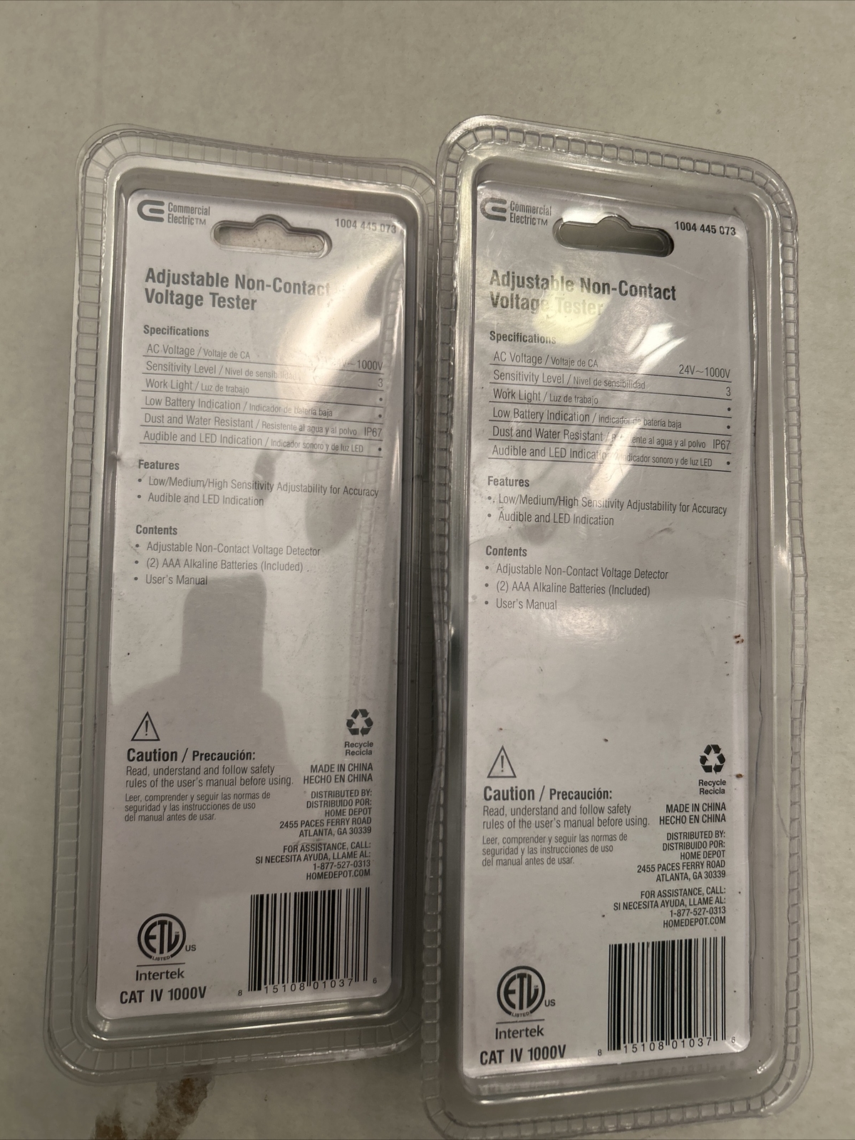 2 Pack Commercial Electric AC Voltage Detector/Adjustable Sensitive 1004445073