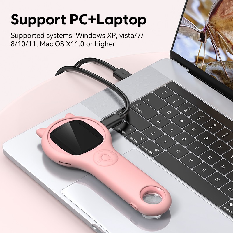 Kids Microscope Portable Handheld Magnifying Digital Microscope for Children Edu