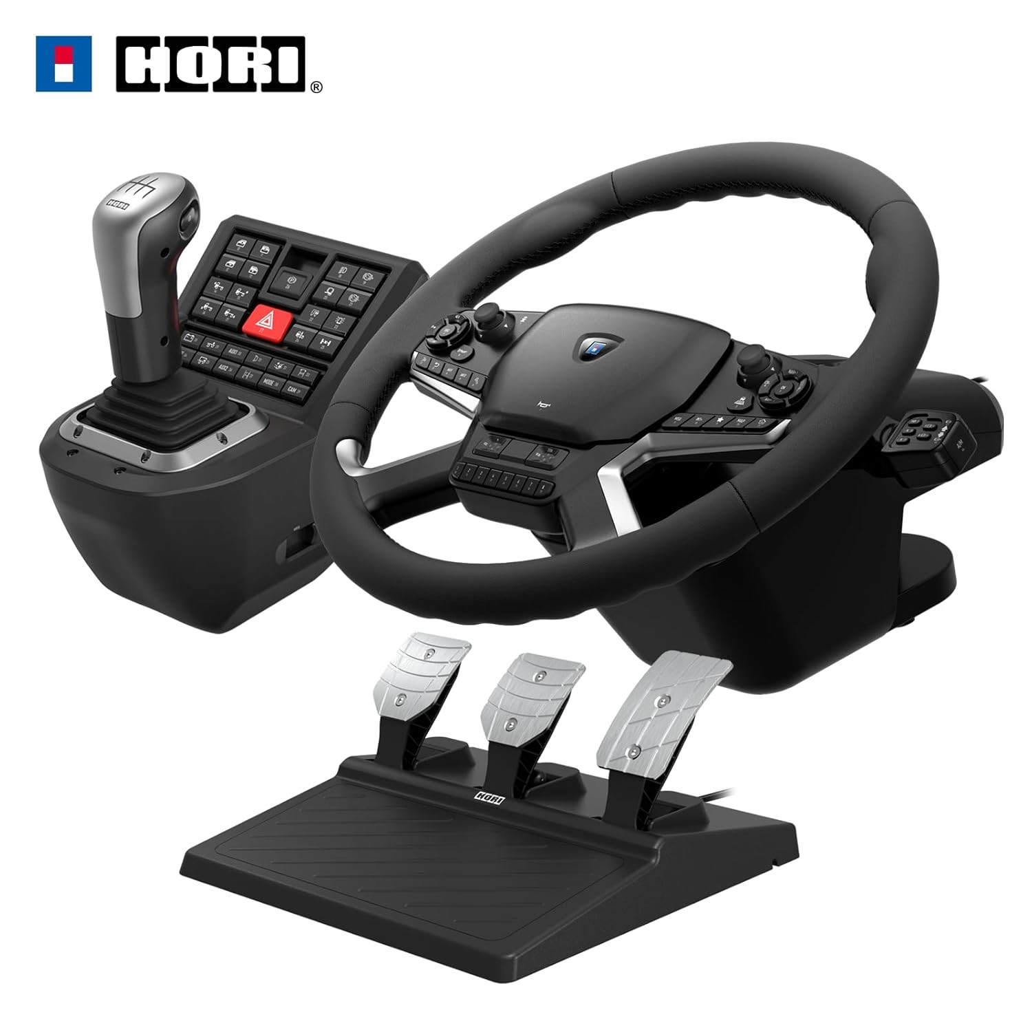HORI Truck Control System for Windows 11/10 with Force Feedback Steering Wheel