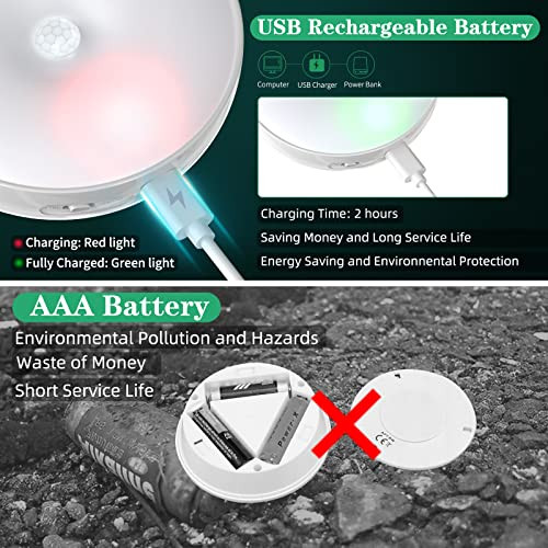 LED Closet Lights Wireless Motion Sensor Puck Light with Remote Control,USB