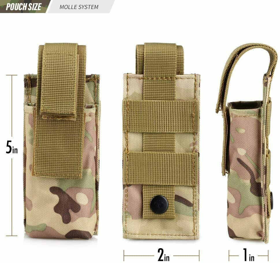 Tactical Molle Multitool Folding Knife Sheath Pouch Flashlight Holder Holster