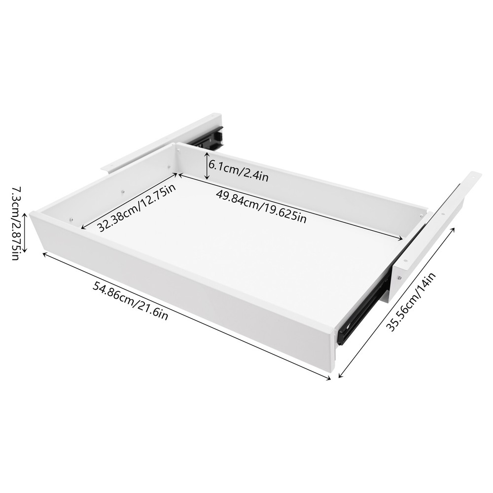 Under Table Mounted Sliding Pull-out Drawer Desk Mount Drawer Storage Organizer