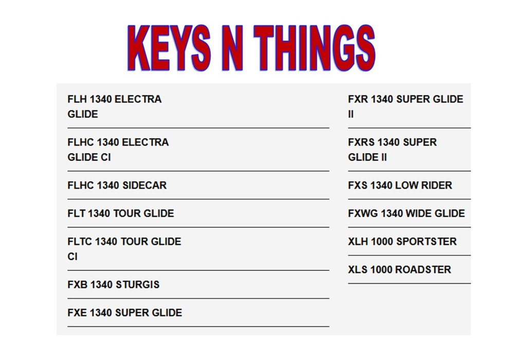 HARLEY DAVIDSON KEY BLANKS OR KEYS CUT TO YOUR ORIGINAL CODE