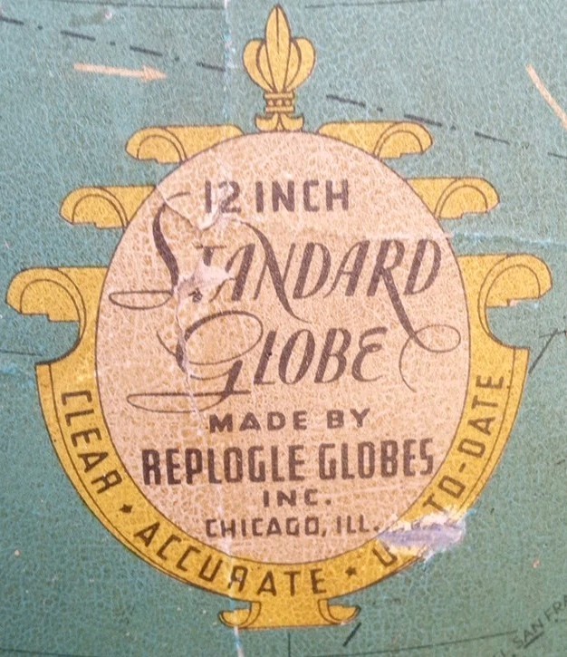 1930-1934 12" Replogle Standard Globe (Manchukuo) Deco
