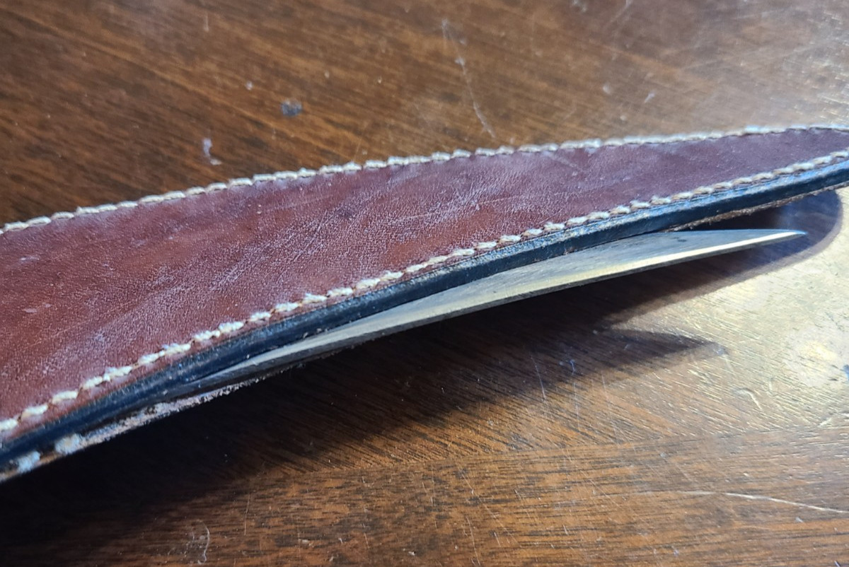 Vintage Scorpion Blade Antique Mexican Knife With Bull Horn Handle Circa 1890's