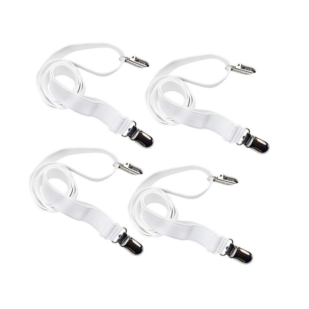 Eopocdor Long Bed Sheet Clips,Adjustable Fitted Sheets King, White