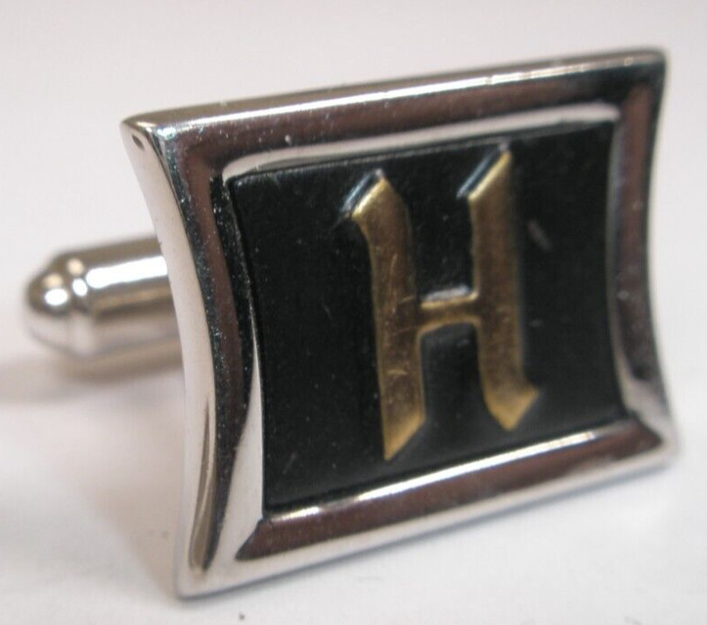 H Monogram Initial Letter SINGLE Vintage Cuff Link replace lost/broken zi63
