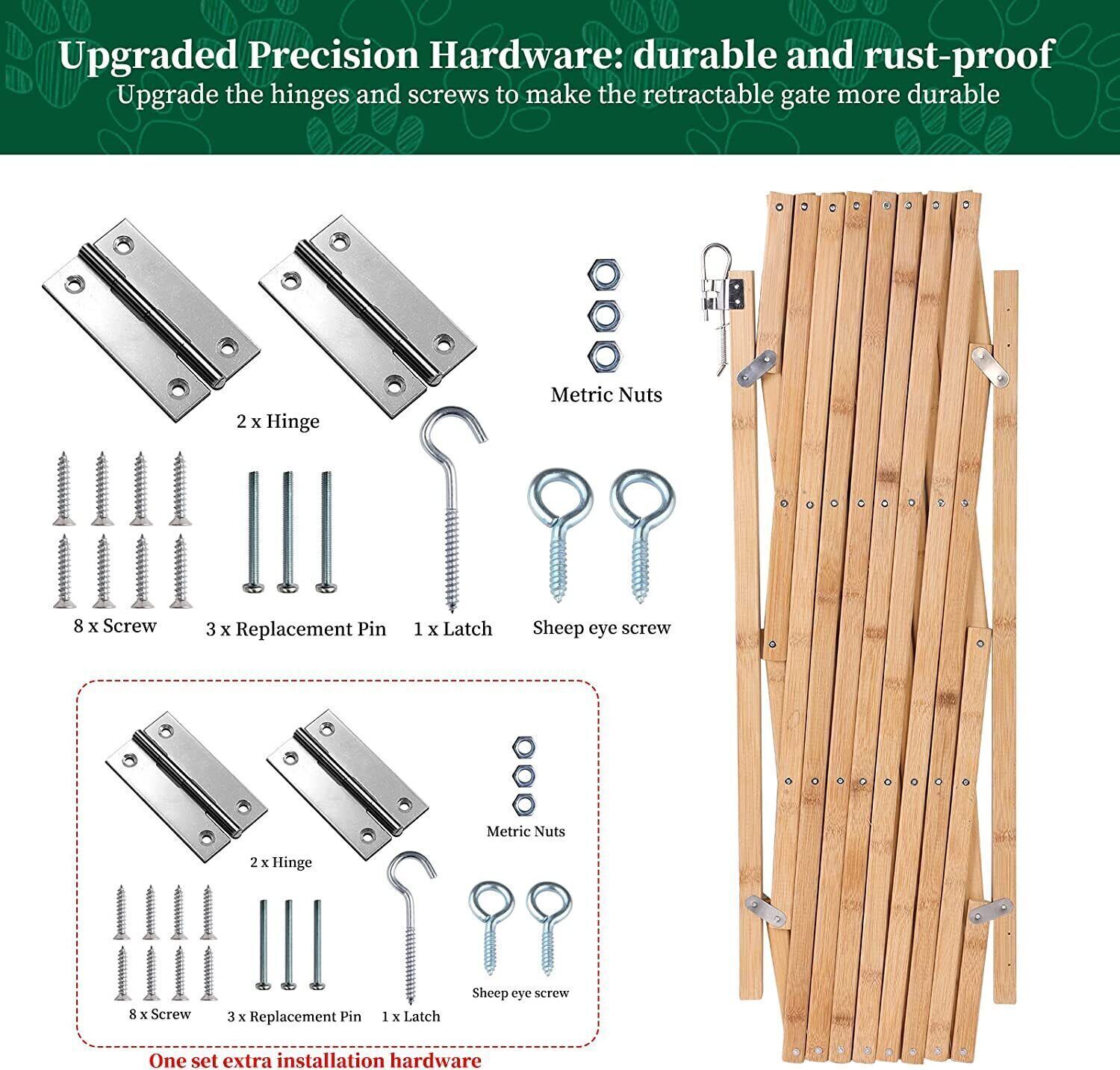 Expandable Accordion Baby Gate Wooden Pet Folding Fence Isolation ProtectionGate