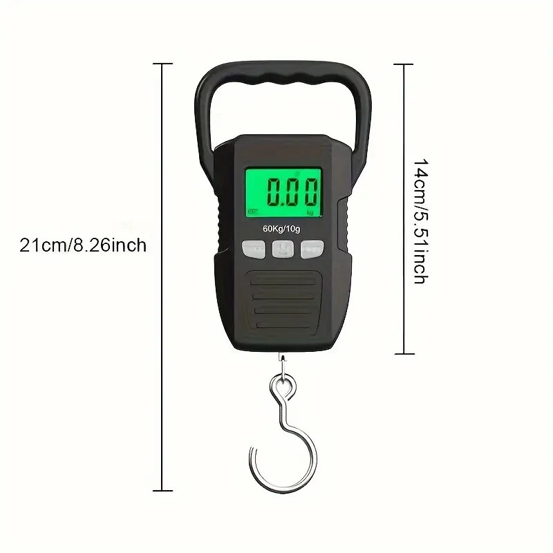 Large Handle Digital Scale - 132lb/60kg Capacity, Backlit LCD Display