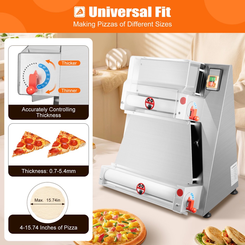 110V Automatic Commercial Dough Roller Sheeter Pizza Dough Roller Sheeter Max16"
