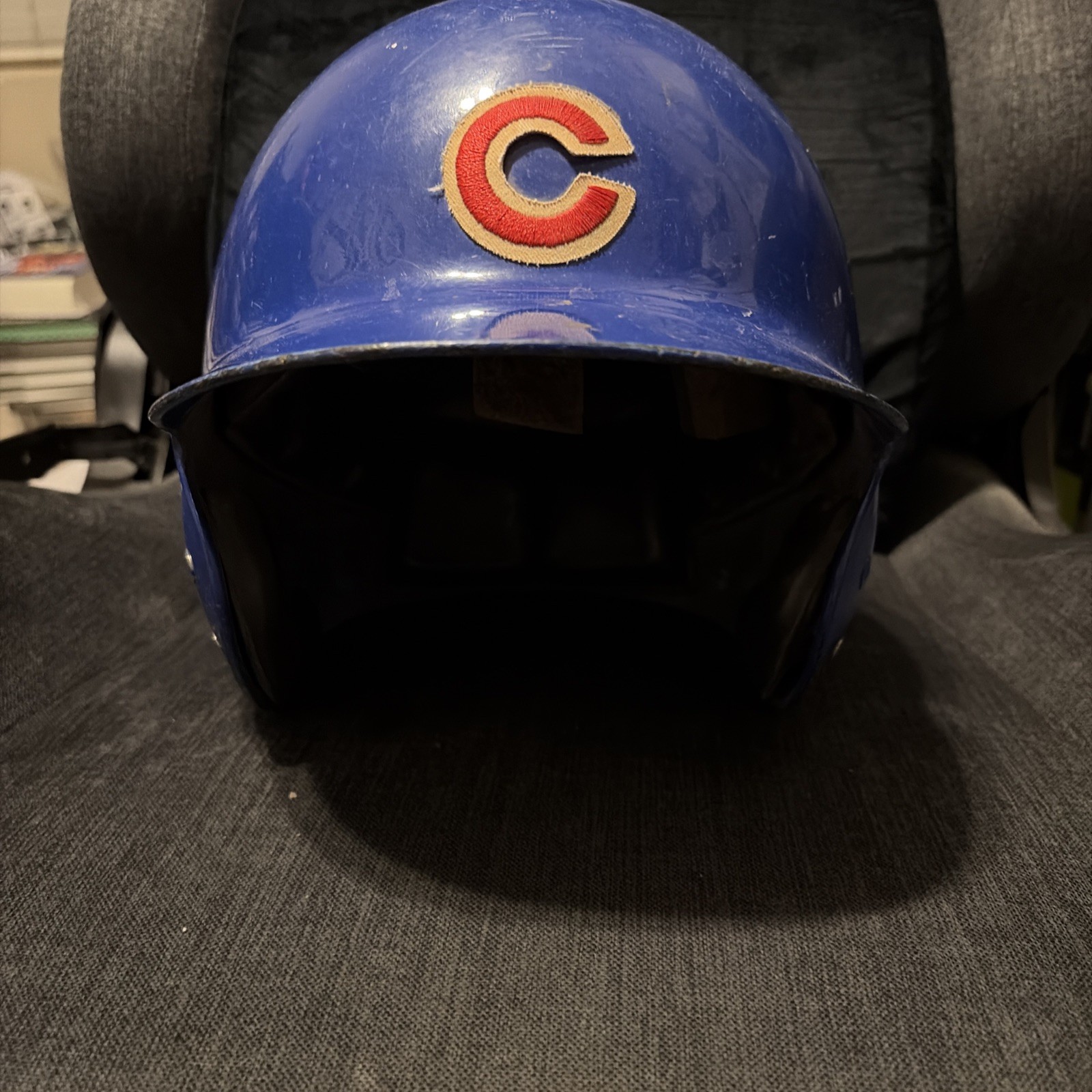 Rare Chicago Cubs Used Batting Helmet Cracked Vintage LG