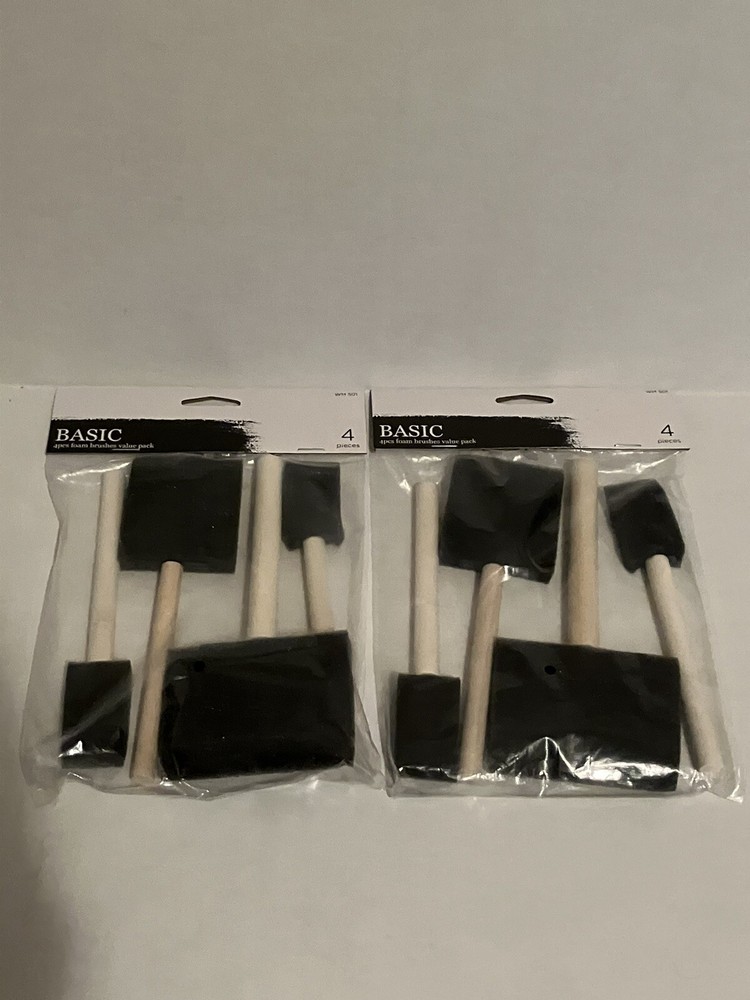 2- Art Brush Set, 4pcs Foam Brushes Set