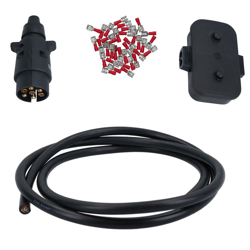 Trailer Light Electrics Rewire Kit Plug, Junction Box, 5m Cable / Wire Terminal