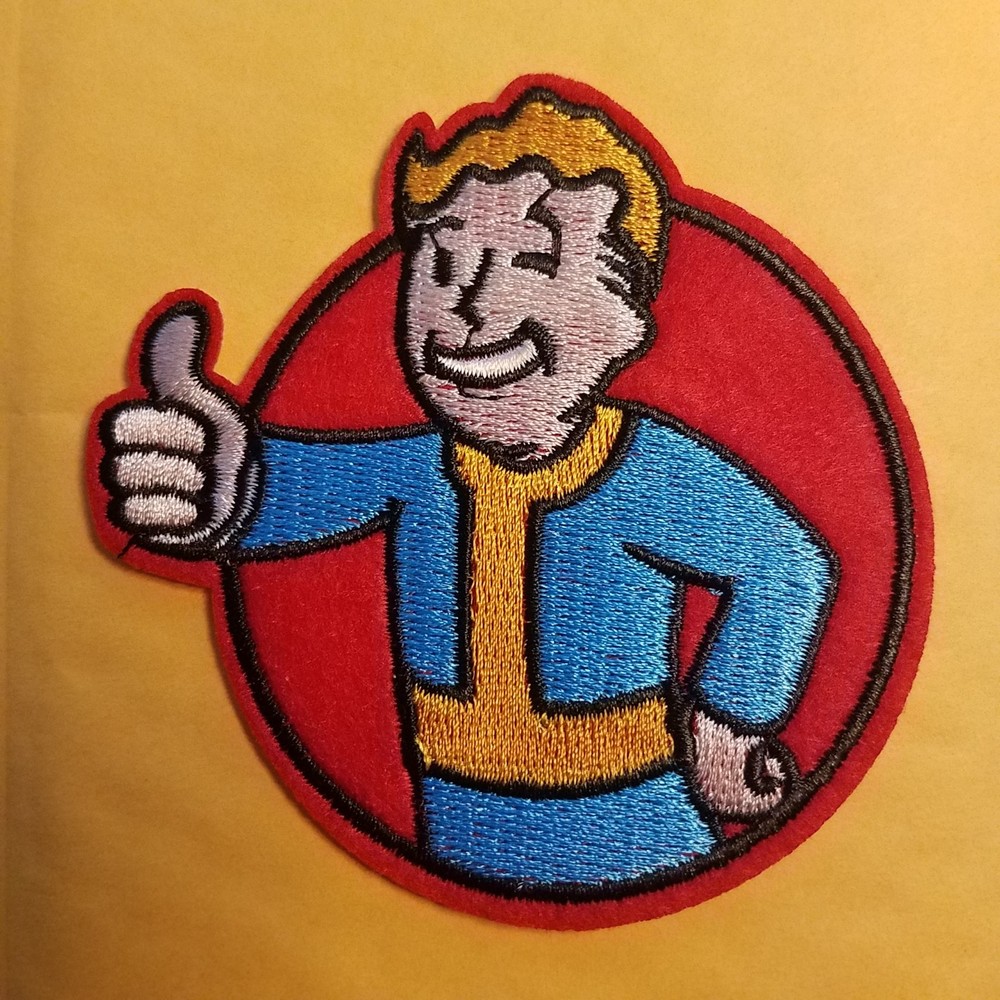 Fallout Boy Logo  Red Patch 3 1/4 inches wide