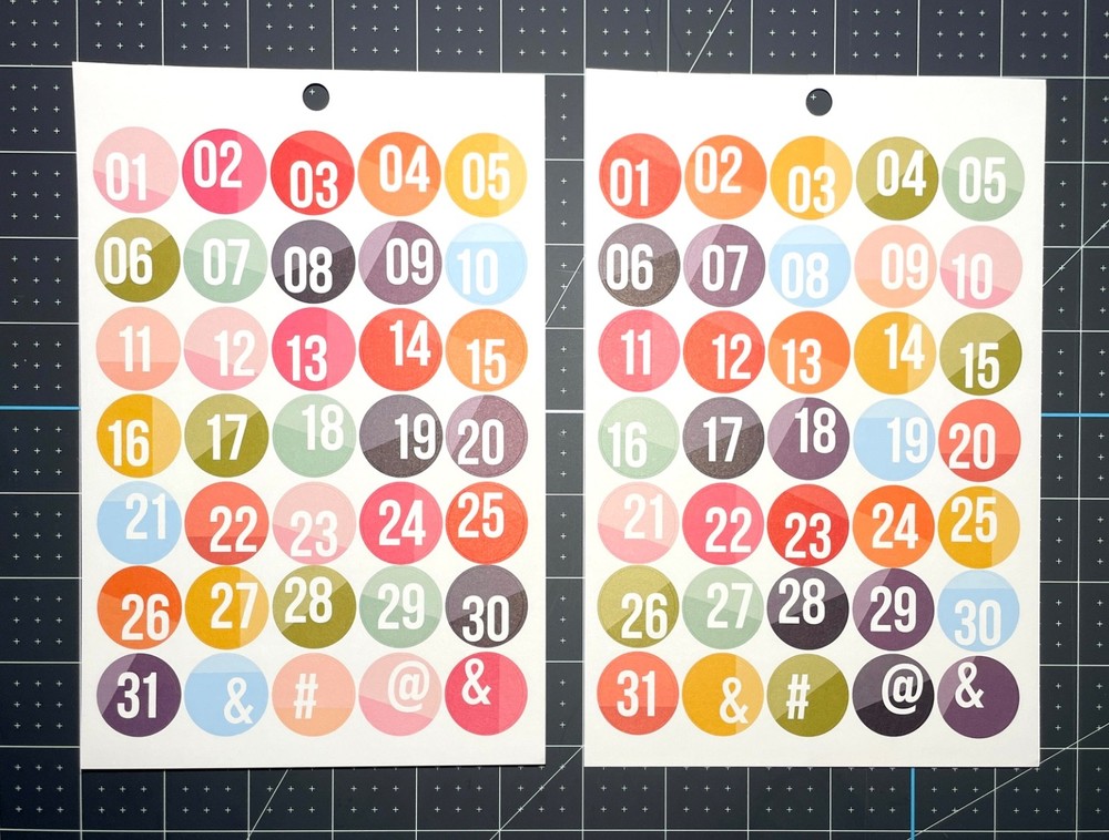 Planner Stickers - Numbers - Dates for 2 Months - 2 Sheets