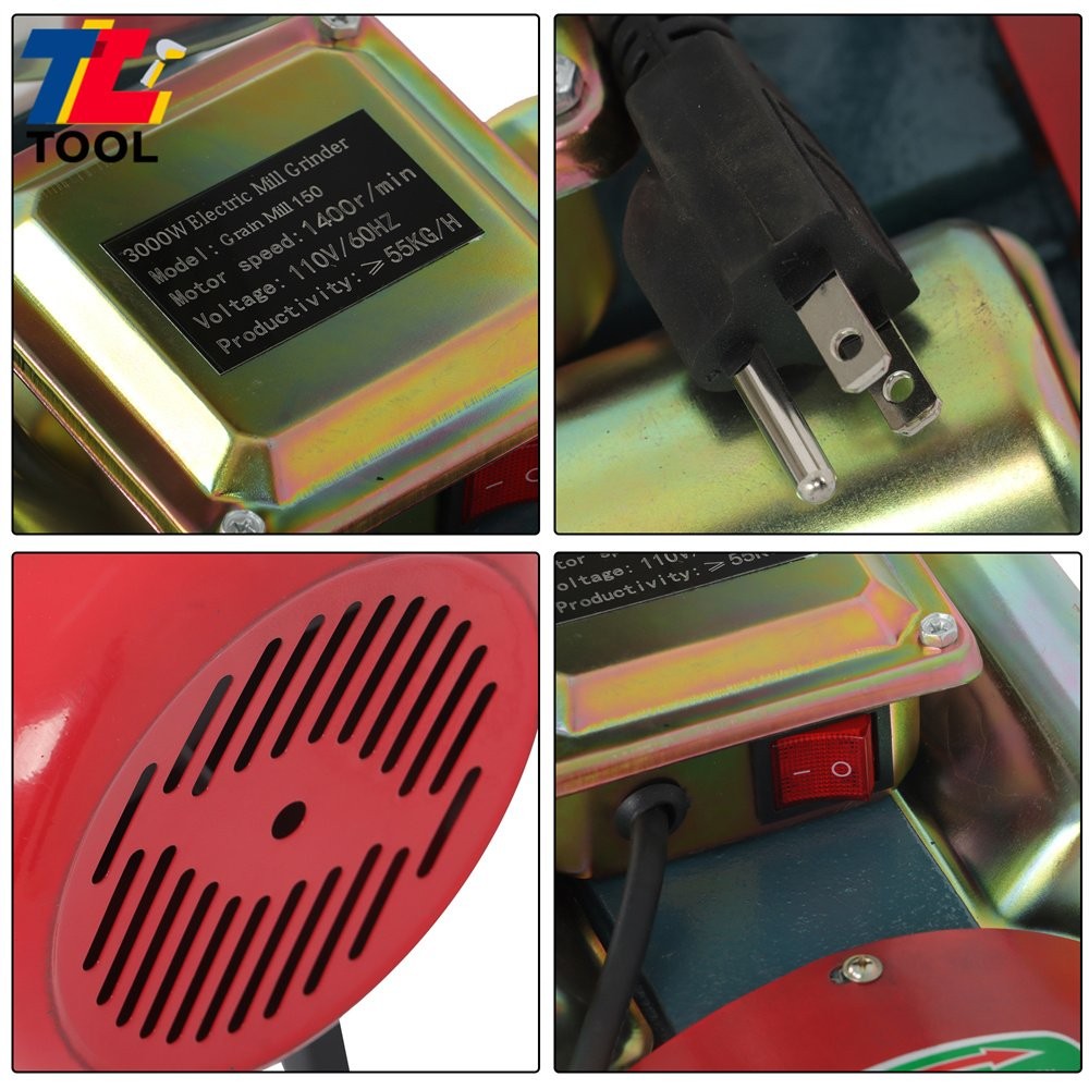 Grinder Grain Mill Corn Wheat Feed Flour Cereal Grain Mills 3000W Electric