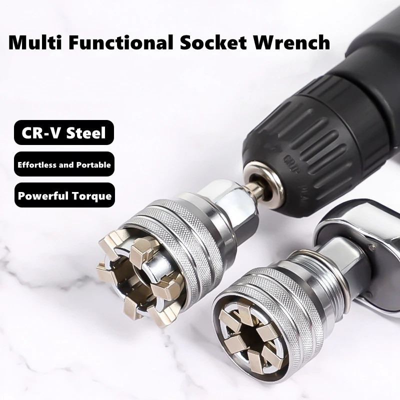 Universal Adjustable Socket Wrench for Metric Bolts and Nuts Tool