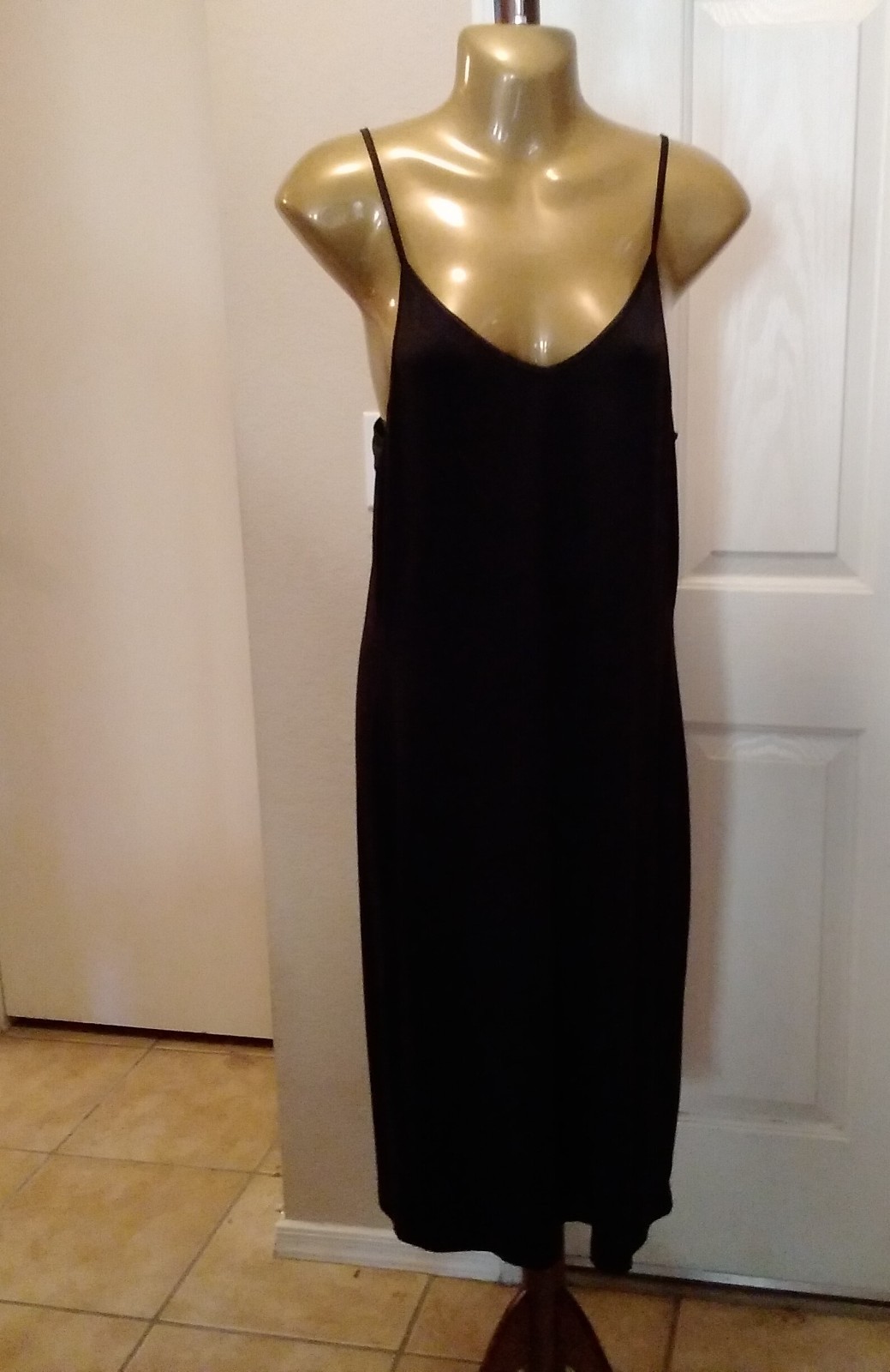 LAUREN By Ralph Lauren Full Slip Chemise Dress Black Med