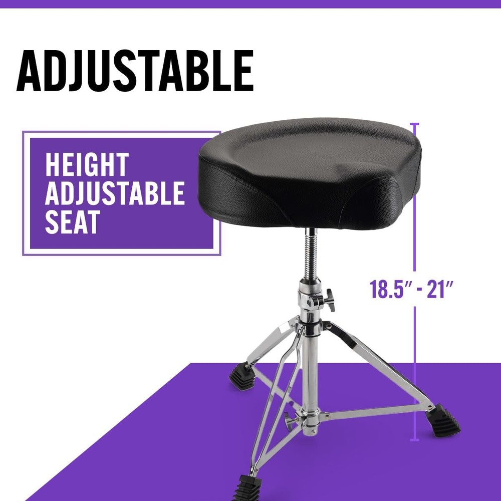 Heavy Duty Drum Throne Double Braced Padded - On-Stage