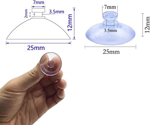 100pcs Mini Clear Plastic Suction Cups Without Hooks (25mm)