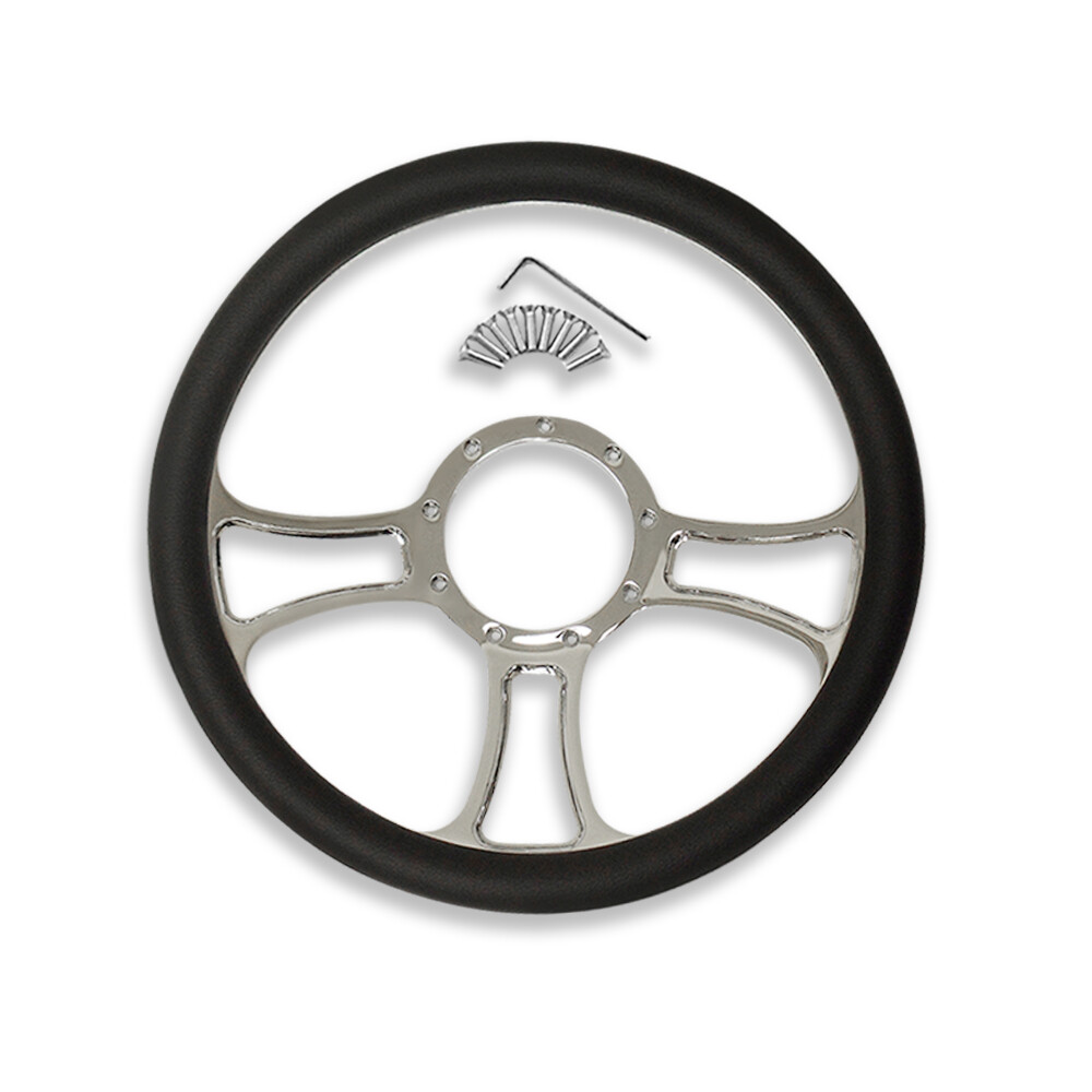 30" Steering Column Automatic & 14" Trinity Steering Wheel & Smooth Horn Button