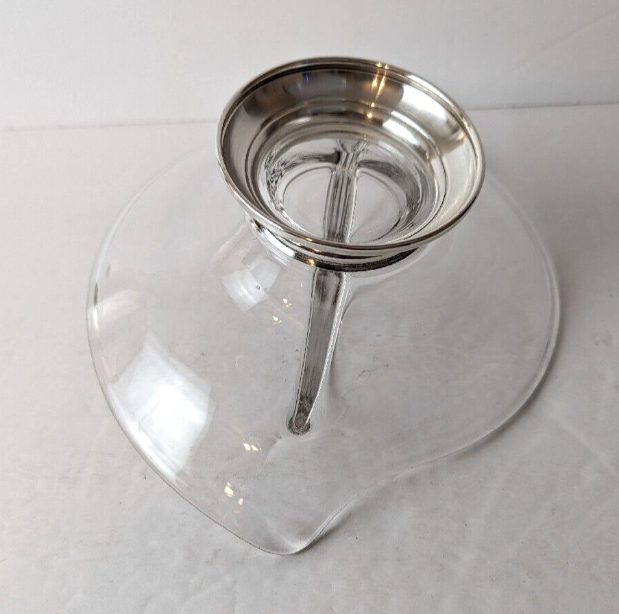 Solid Sterling Silver Base Crystal Divided Candy Nut Bowl Not Weighted by Web