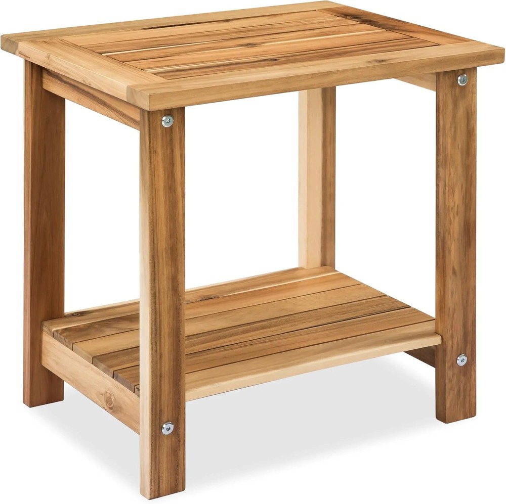 Double Adirondack Side Table, Weather-Resistant Rectangular End Table US Stock
