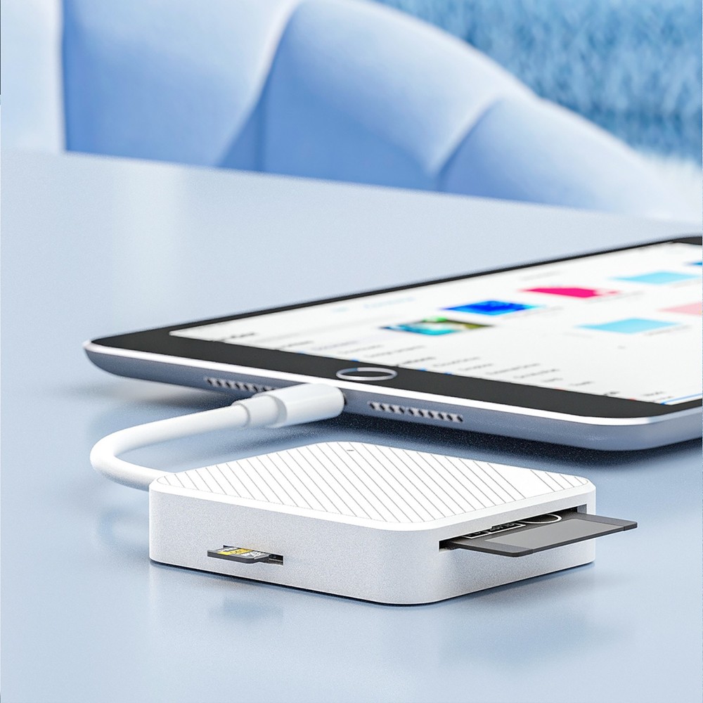 4 in 1 Type-C USB-C Smart Media M2 SD SM XD Memory Card Reader Adapter White