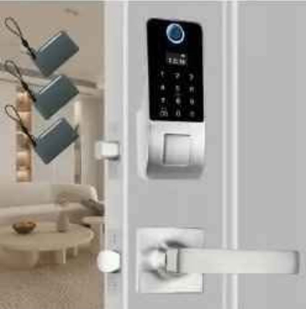 New smart door handle set,  Silver, good condition