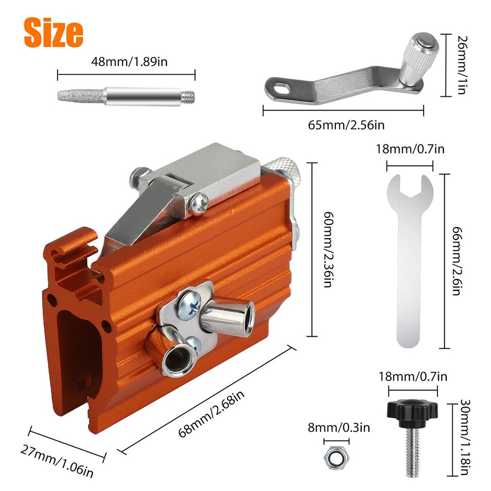 Chainsaw Chain Sharpening Jig Portable Hand Crank Sharpener Tool Set us