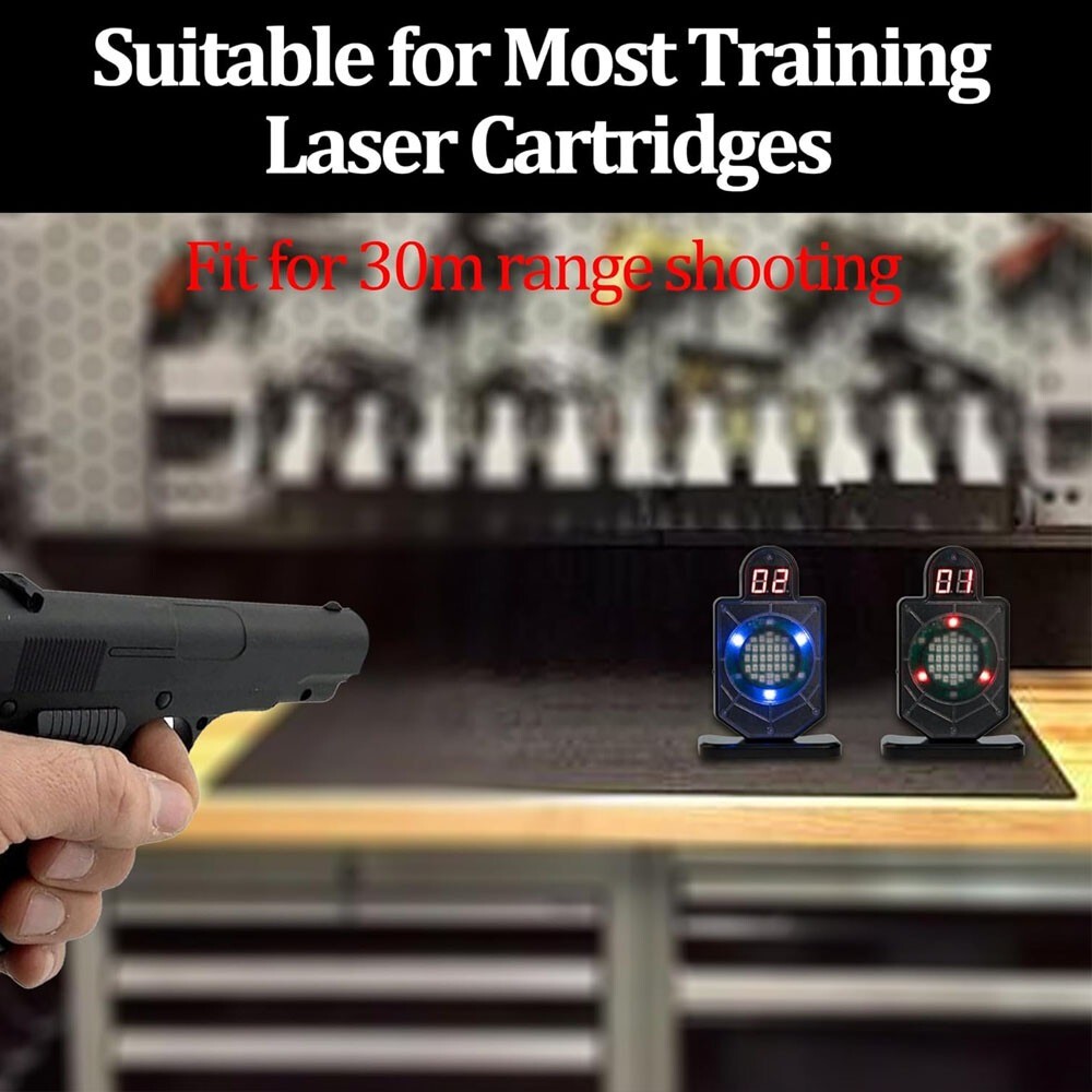 Portable Laser Trainer Target for Dry Fire Practice and Reactive Laser Shooting