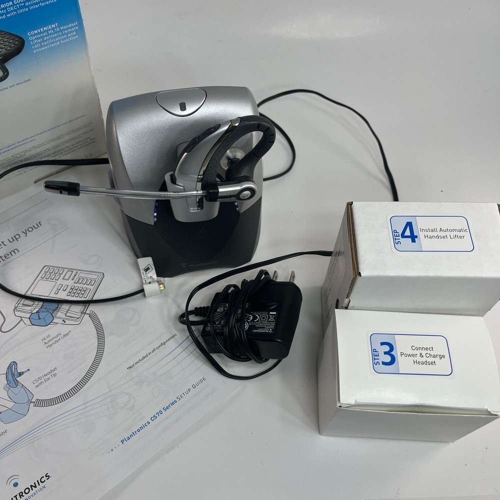 Plantronics CS70N Wireless Headset System DECT Office Phone Noise Cancel
