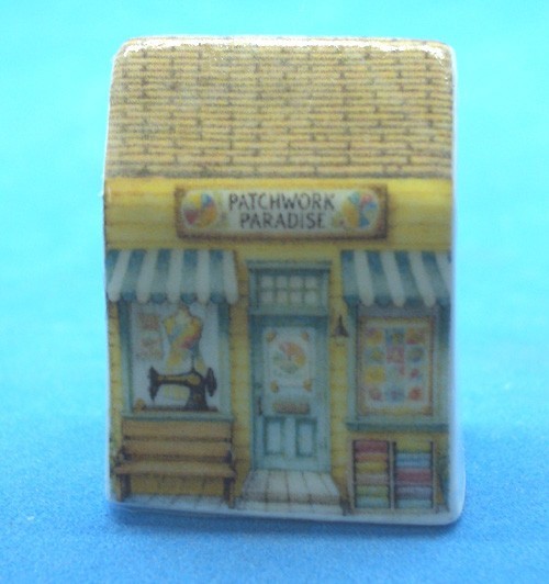 Birchcroft Miniature House Shaped Thimble -- Patchwork Paradise