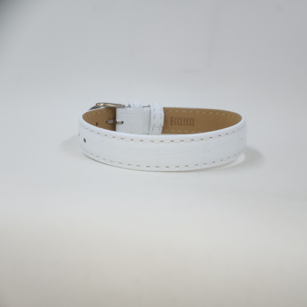 Ecclissi One Piece Strap Watch Replacement Band White Leather