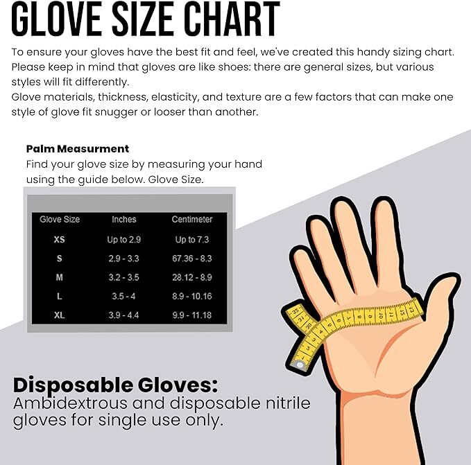 Black Nitrile Disposable Gloves Powder Latex Free | 3, 5, & 6 Mil & Size S - XXL