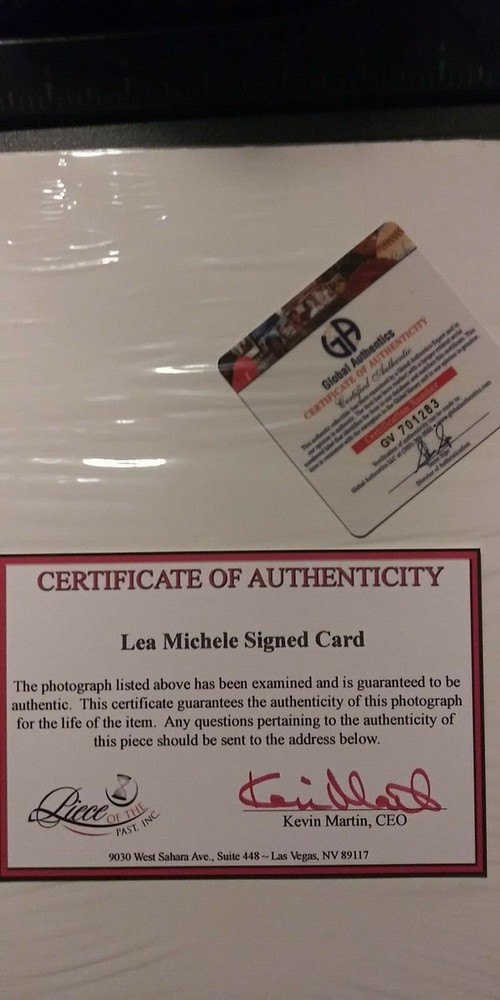 Lea Michele signed 8x10 COA GAI