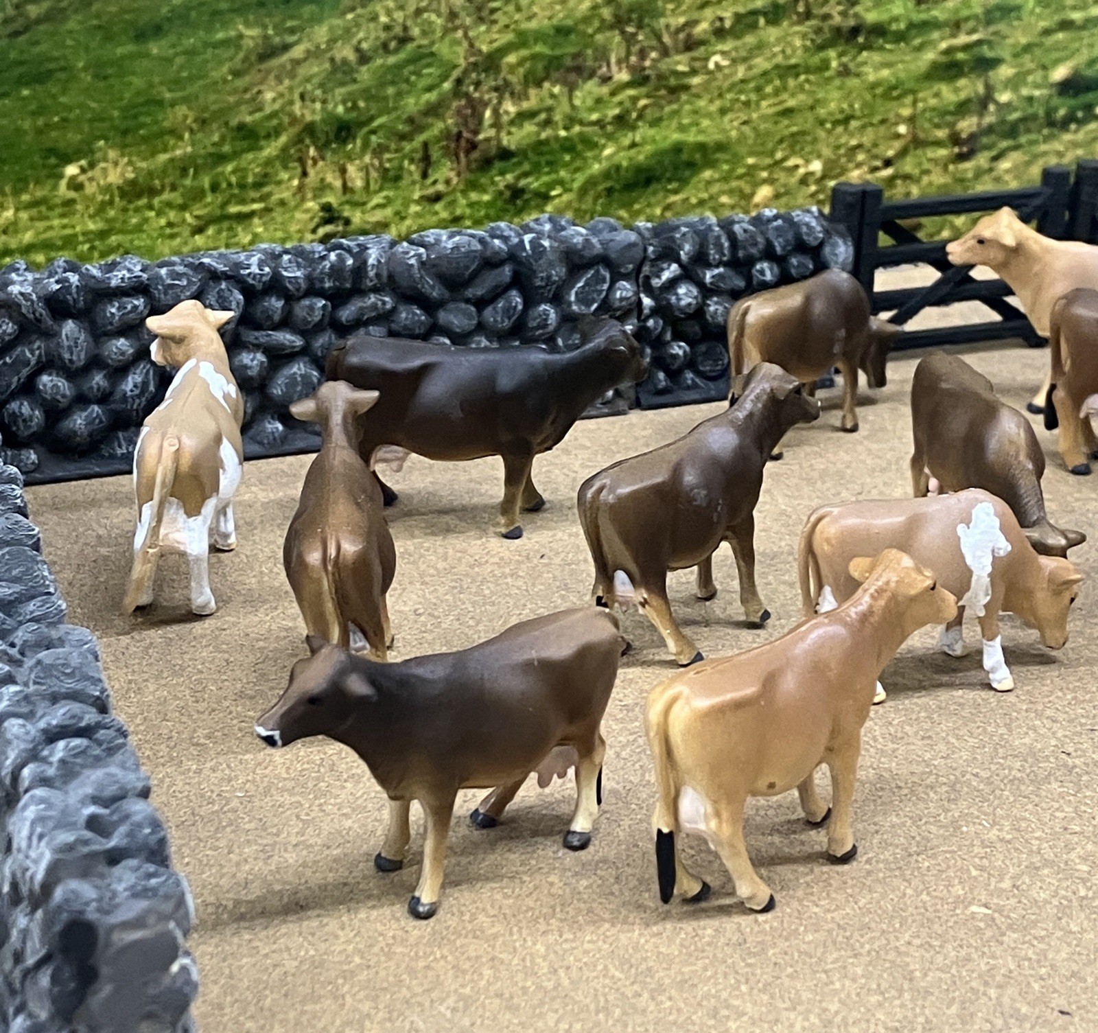 Custom CM Ertl 1:64 Lot Of 13 Jersey Dairy Breed Milk Cows Cattle Farm Scene