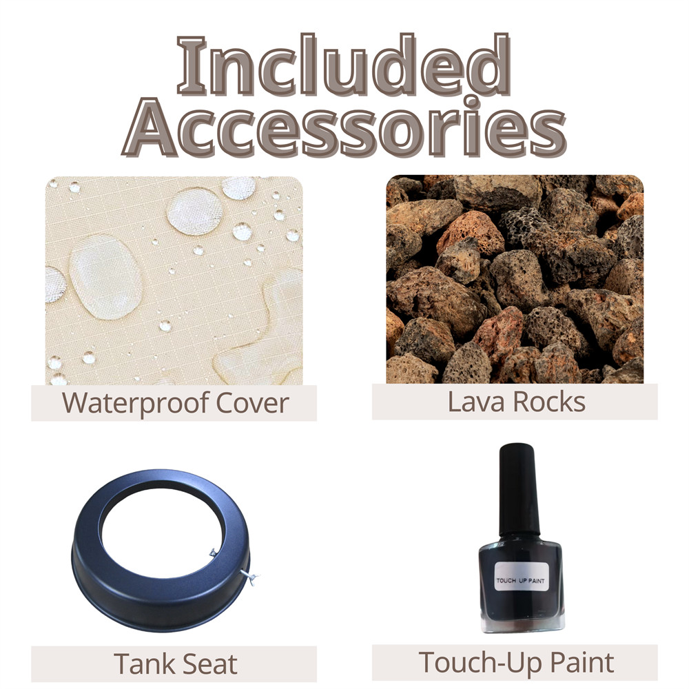 60 inch Outdoor Rectangle Propane Fire Pit Table 60000 BTU Concrete Fire Table