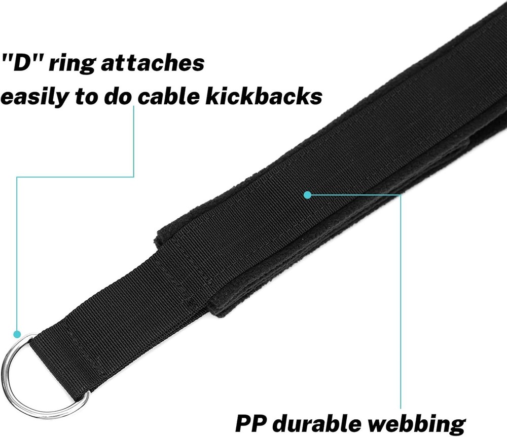 Pilates Straps Soft Padded 1 Pair Double Loop Straps D-Ring for Reformer Home