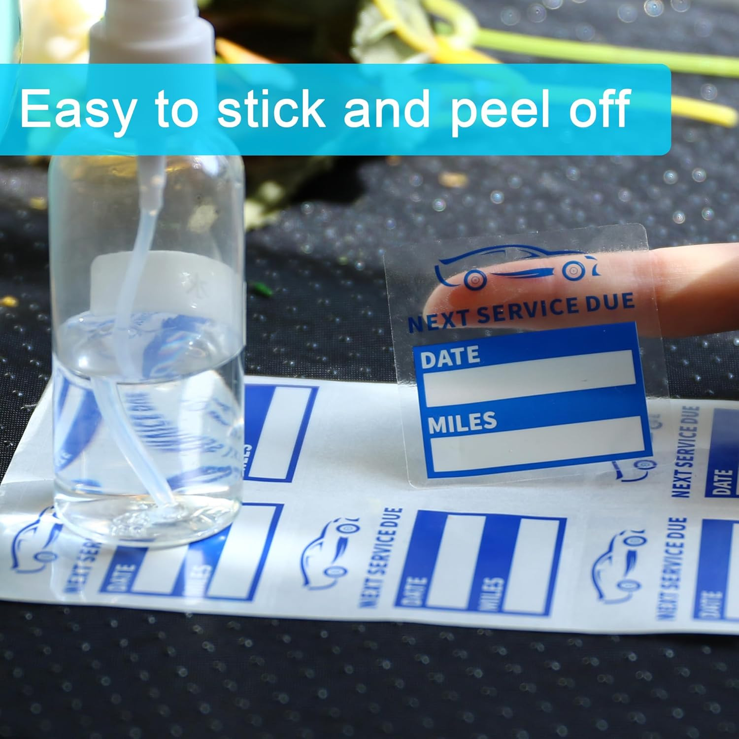 60Pcs Clear Oil Change Stickers for Windshield Service Reminder Labels 2"X2" Nex