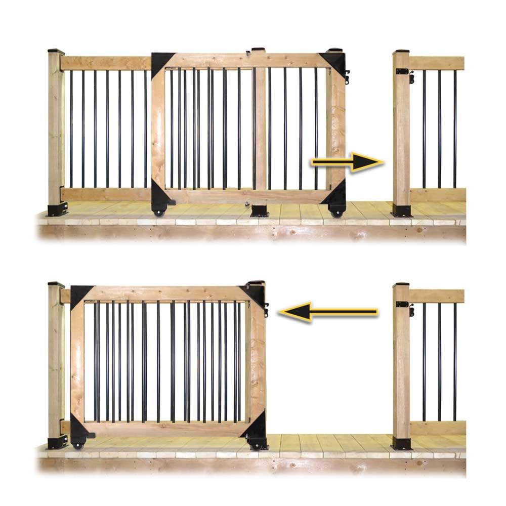 Black Sliding Gate Kit 11052 11070 Replacement Hardware - Size Large