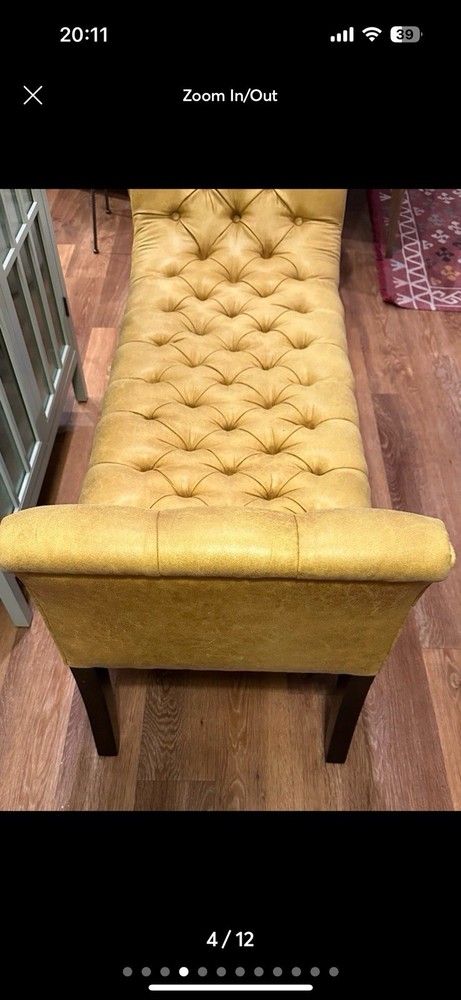 Uttermost Henning Mustard Yellow Tufted Bench